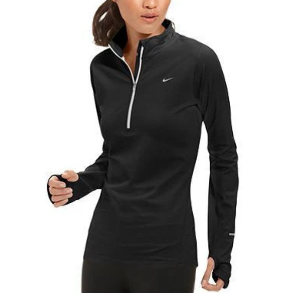 Nike Black Long Sleeve Quarter-Zip Athletic Top